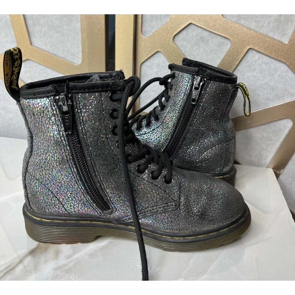 Dr. Martens ankle Boots Toddler Girls us 11 uk 10 Delaney  Gray Lace Up Zip